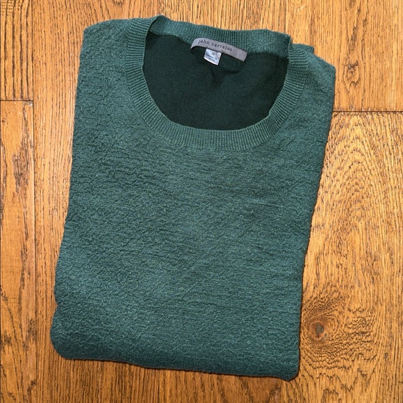John Varvatos Collection Green Linen Crew Neck Sweater - Picture 3 of 14